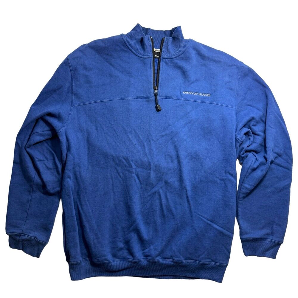 Dkny Jeans Blue Long Sleeve Sweatshirt Unisex Adult Men's Size XL VTG Crewneck